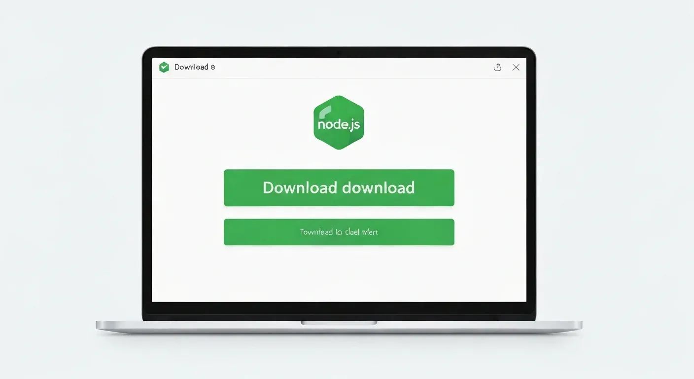 WindowsラップトップでNode.js公式サイトからLTS版をダウンロードしている画面